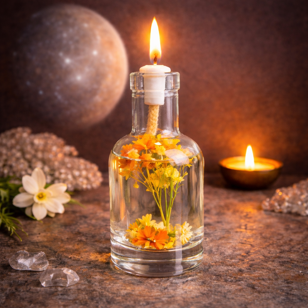 Mercury Oil Candle – Planet of Communication Ritual Candle | Logos