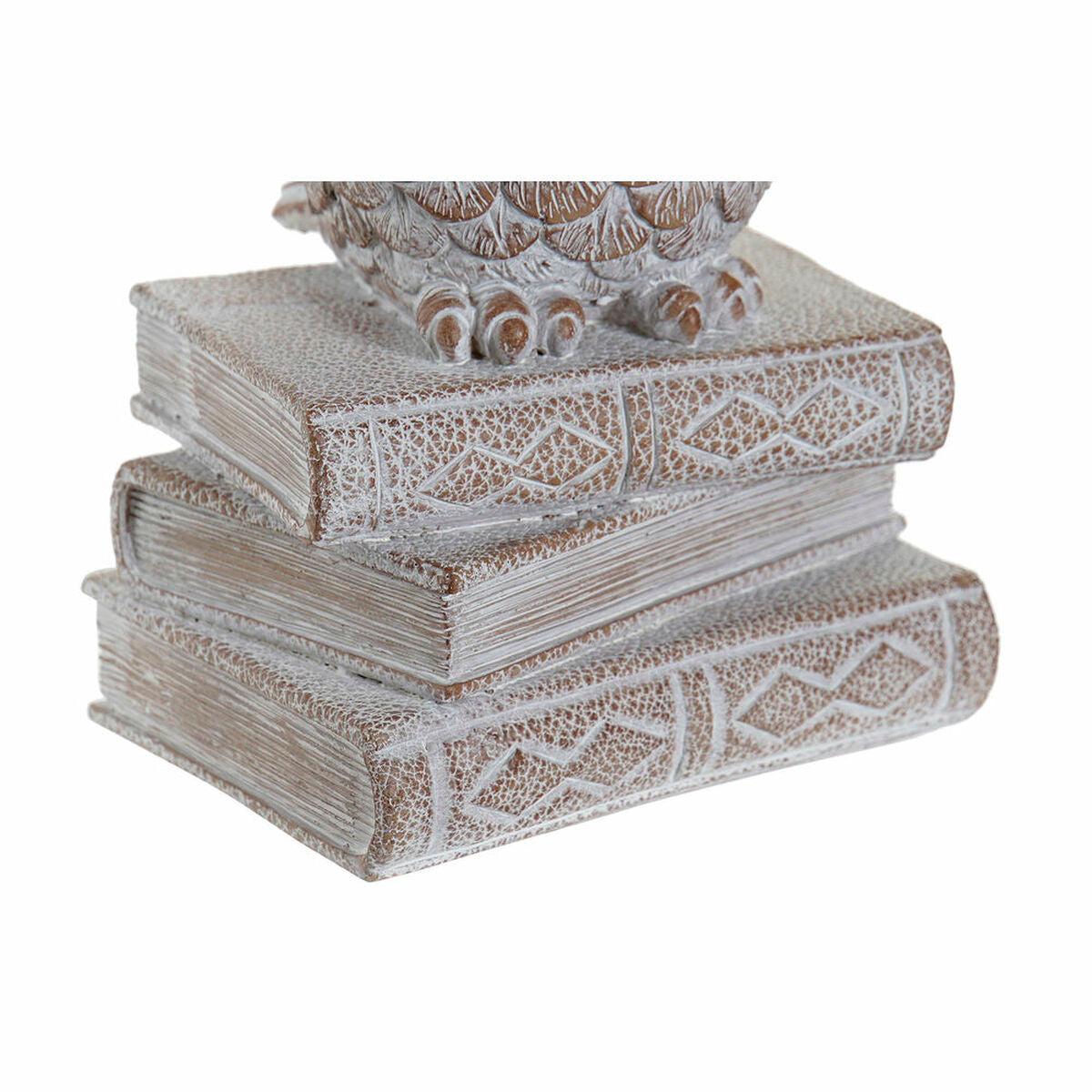 Decorative Figure DKD Home Decor White Owl Stripped 11 x 11 x 20 cm (3 Units)-1