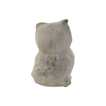 Decorative Figure Home ESPRIT Grey Owl Aged finish 10 x 9 x 14 cm (3 Units)-1