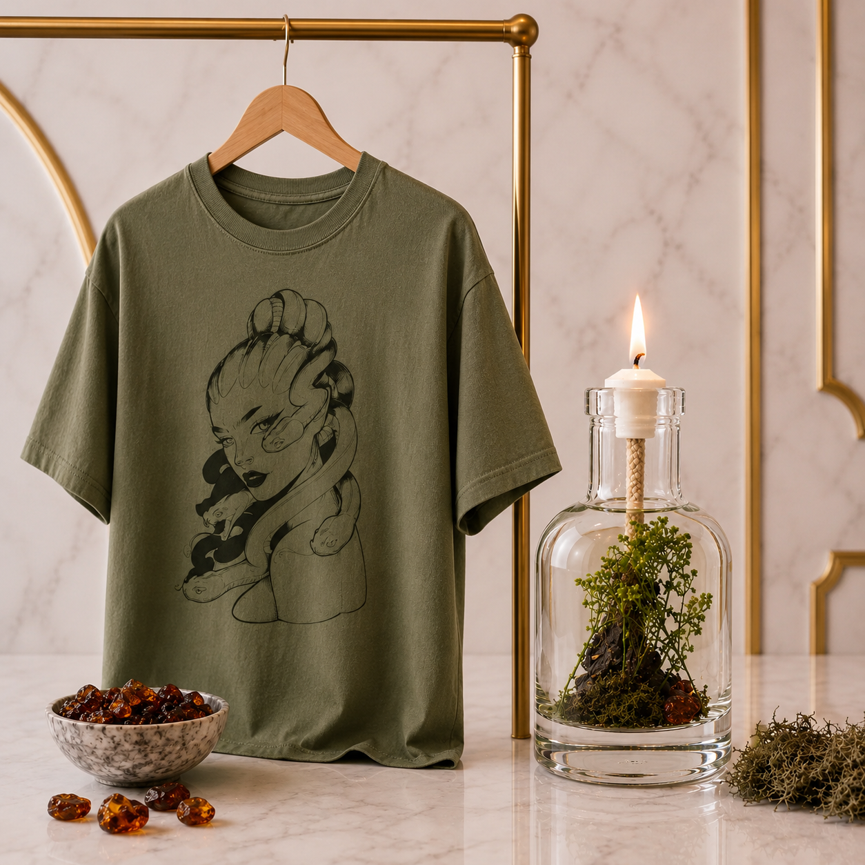 Medusa Candle + Tee Set